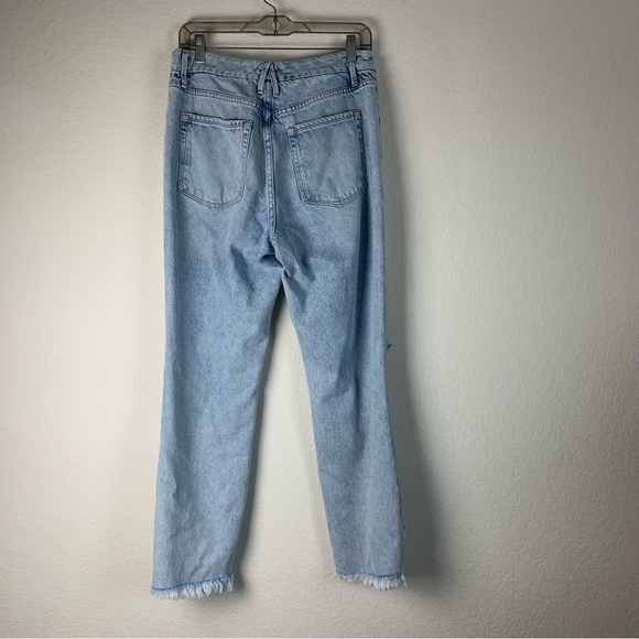 Good American womens blue Good Classic high rise distressed jeans 8/29 - Picture 5 of 8